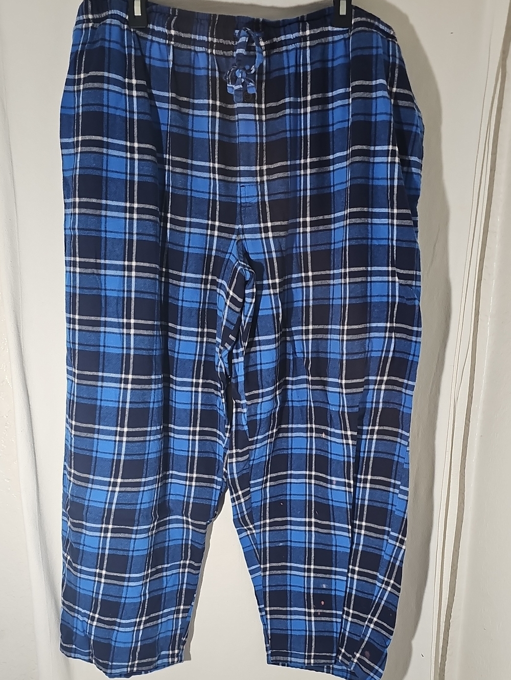 Fruit of the Loom Men's Blue Plaid Lounge Joggers
